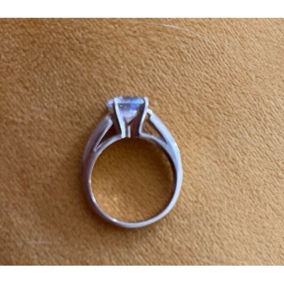 14K Solid Yellow Gold CZ 6 modern Classic Engagement Wedding Promise Ring 3.6 G - Picture 8 of 12